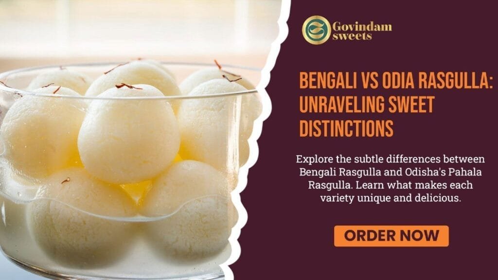 Bengali and Odisha Pahala Rasgulla side-by-side, showcasing size and texture differences