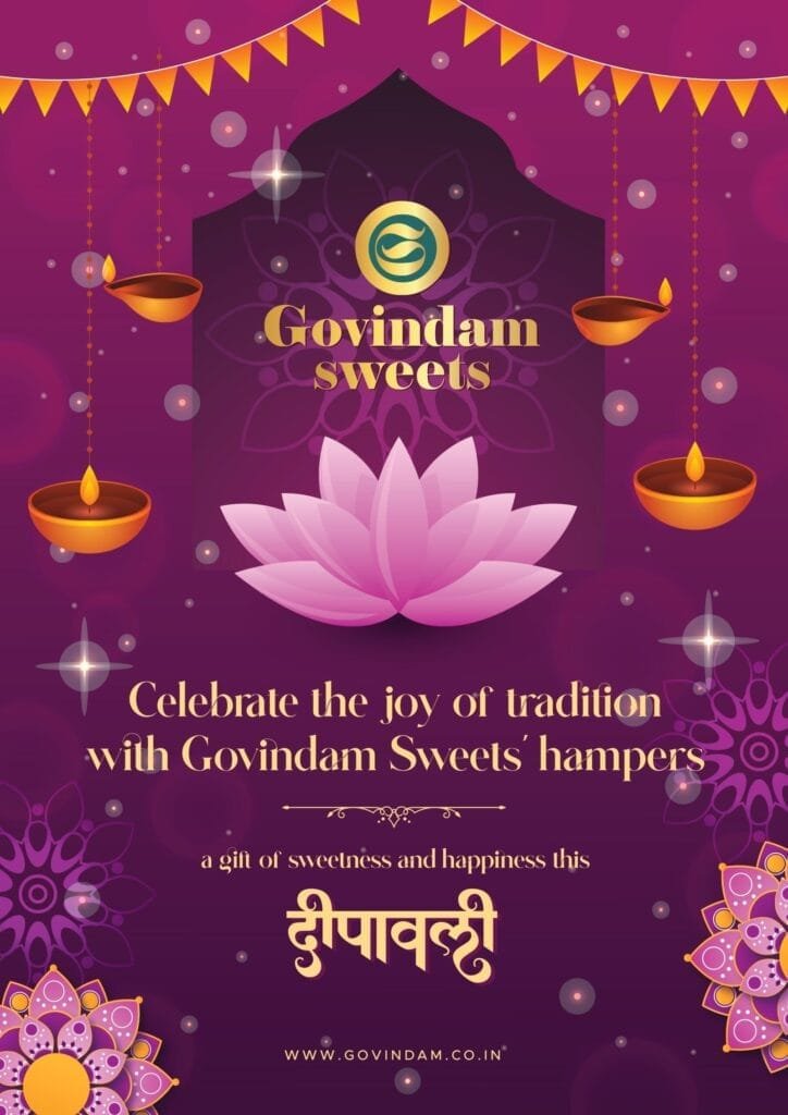 Govindam Sweets premium retail outlet featuring modern displays and traditional Indian sweets collection