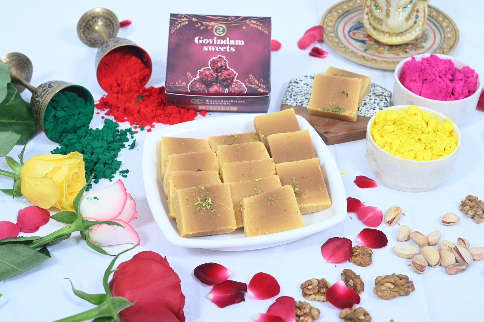 Mysore Pak served with a cup of South Indian filter coffee.