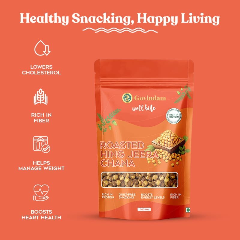 Healthy snacking with Hing Jeera Channa during work break