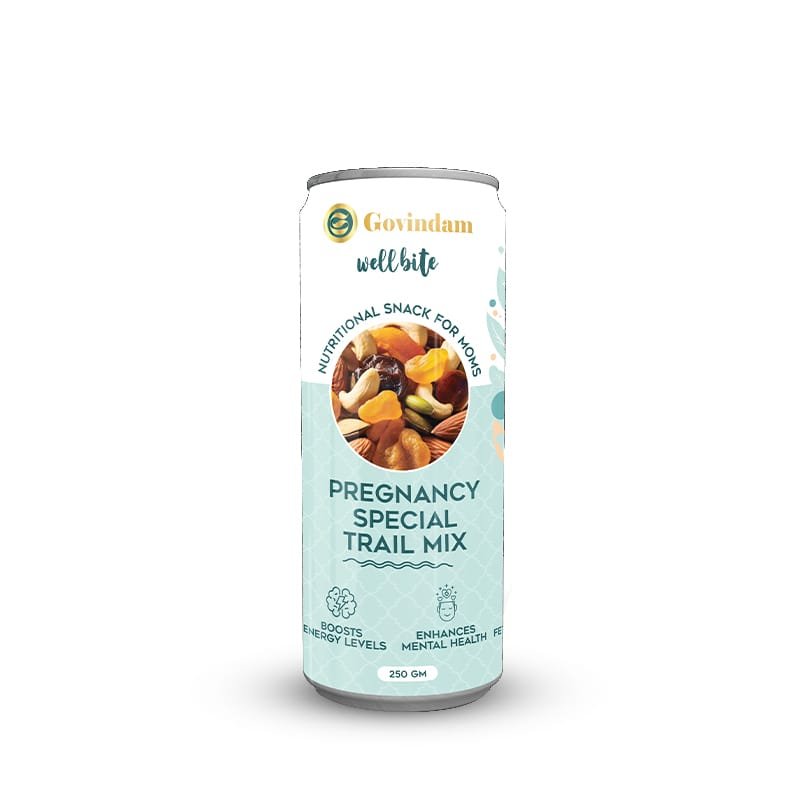 Colorful mix of pregnancy-supporting nuts seeds and dried fruits