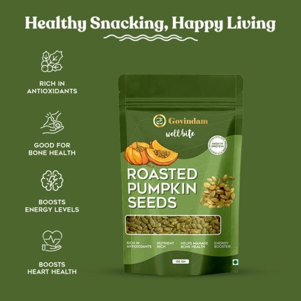 Pumpkin seeds arranged with fitness and wellness accessories