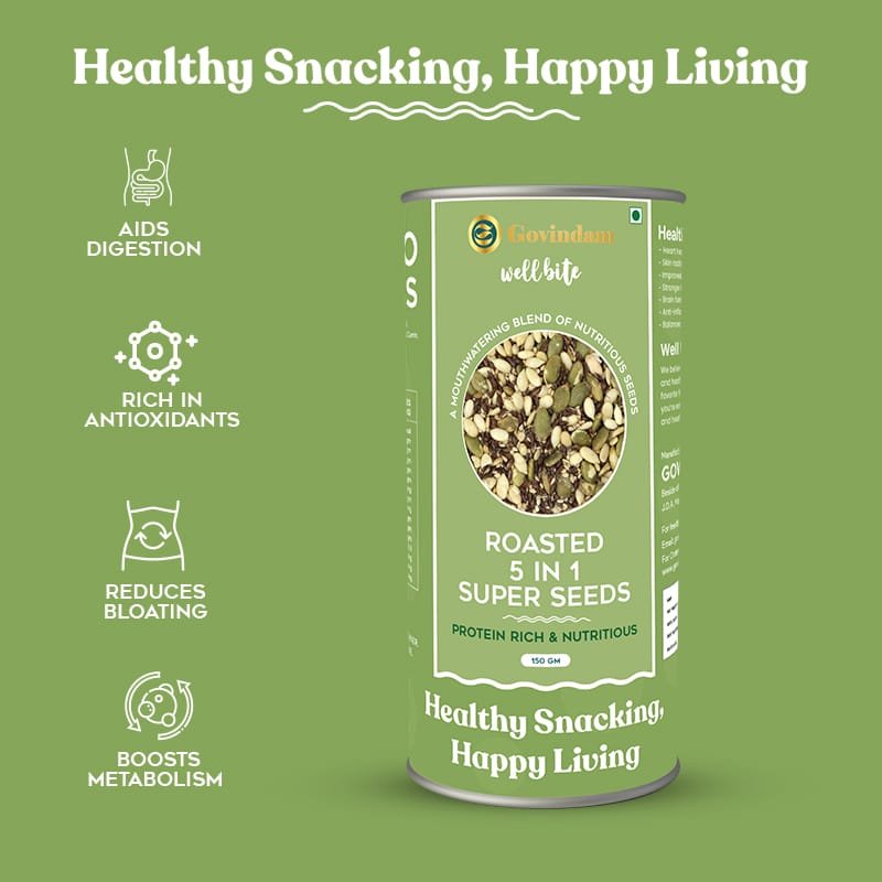 Modern pack of super seed mix with superfood benefits