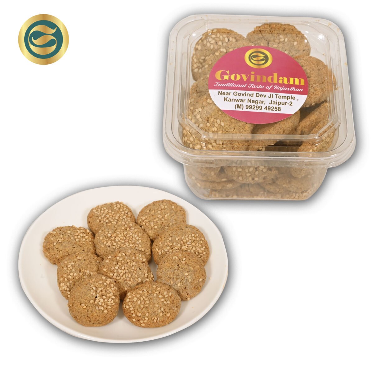 Golden-brown millet cookies showing perfect texture and nuts