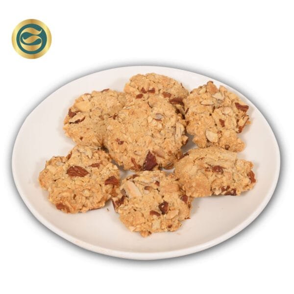 Elegant pack of atta dry fruit cookies showing ingredients