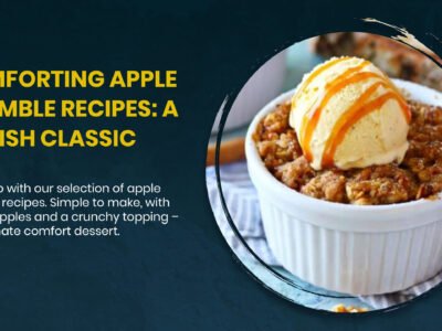 Freshly baked Apple Crumble with golden buttery topping and tender cinnamon-spiced apples revealed where serving has been removed