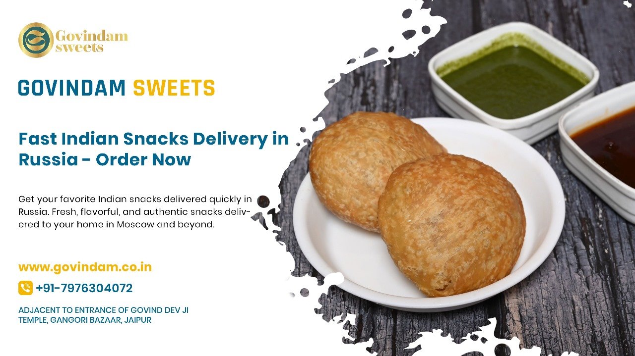 Premium Indian snacks available for fast online ordering with express delivery throughout Russia